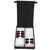 メガネディスプレイケース16ペアサングラス用の折りたたみ式の蓋付きの収納ボックスボックスブラックホワイト214n