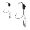 Ganchos de pesca 10 Pcs Ganchos de pesca ponderados com travas de torção 8.5G Jig Head Hook Spinning Blade Wide Crank Fishhooks Spinner Fishhook 231216