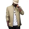 Men's Jackets Blazer Jacket Men Brazil Coats Spring And Autumn Casual Lightweight Stand Collar Thin Solid Color Suit