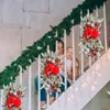 Flores decorativas o sem fio prelit escada guarnição natal grinaldas iluminadas solares para ao ar livre festa selvagem grinalda coração porta da frente grande