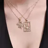 ALYXUY 2 pcs set Fashion Dragon Crystal Pendant Necklace Gold Color Elegant Personality Jewelry Lucky Symbol Women Girls Gift207f