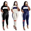 Capris Cm.yaya Active Two 2 Pieces Set for Women Fall Winter Fiess Outfit Pullover Sweatshirt + Jogger Pants Sporty Street Tracksuit