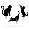 Decoratieve objecten beeldjes buiten tuin katten kunst staak metalen silhouet grondborden tuindecoratie schattig lentedecoratie figuras decorativas jardin 231216