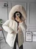 Femmes vers le bas Parkas veste hiver Style coréen court épais chaud à capuche cordon ceinture femme Trench manteau recadrée 231215