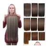 Clip-in/op hairextensions 24 Mti-gekleurd Vijf clips in stukken Recht Glad Hittebestendig Synthetisch Drop Delivery Products Dhcgt