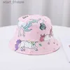 Wide Brim Hats Bucket Hats Summer Baby Hat Boy Girl Cotton UV Protection Sun C Children Panama Beach Kids Bucket Hat Cute Cartoon Infant CsL231216