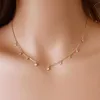 New Rhinestone Jewelry Circle Short Necklace Fashion Trendy Handmade Link Chain Choker Necklace Gift For Women Girls Gold Silver C334v