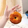 Keychains Creative Novelty Simulated Pizza Plush Keychain Student School Bag Hanging Chain Stuffed Ladies Pendant Car Keyring