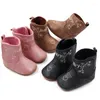 Botas bebê engrossar neve retro simples bordado flor meninas infantil crianças sapatos de caminhada moda inverno criança quente bota curta