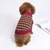 Trajes de gato inverno animal de estimação malha listra xadrez camisola manter quente roupas para cães filhote de cachorro pulôver elástico macio pequeno médio cães roupas