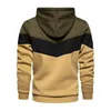 Sweats à capuche pour hommes Hommes Patchwork Sweat à capuche en plein air Casual Sportswear Street Fashion Mâle Polaire Sweat-shirt thermique Automne Hiver Survêtement Vêtements