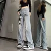 American New Micro-La Jeans Kobieta Y2K moda moda hip-hop trend haruku styl joker wysoki talia luźne szczupłe spodni na szerokości nogi