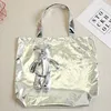 Shopping Bags ECO Silver Coated Bear Cotton filling Waterproof Tote High Quality Reusable grocery High capacity bag Bag 231216