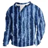 Мужские толстовки 2024, модный пуловер, повседневная уличная толстовка с длинными рукавами и принтом, свободные мужские топы на полупуговицах