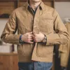 Men's Jackets Maden Retro Khaki Jacket Male Size M To 3XL Waxed Canvas Cotton Jackets Military Uniform Light Casual Work Coats Man Clothing 231215