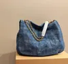 2024 4.3 bolsas correntes axilas saco de compras tote bolsa feminina grande capacidade crossbody moda metal carta alça ajustável