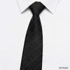 Bow Ties High Quality 2.75'' For Men Fashion Striped Plaid Zipper Formal Business Knot Free Necktie Gray Black Gift Box