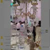 파티 장식 10 조각 키가 큰 결혼식 도매 골동품 골드 금속 아크릴 테이블 웨딩 해독을위한 중앙 장식품 최고의 0076 OTBX8