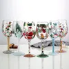 Bicchieri da vino Bicchiere di Natale Calice dipinto a mano Champagne Cocktail Cartone animato Atmosfera carina Tazza d'acqua Home Restaurant Utensili per bere 231216