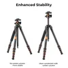 Accessories K F Concept Professional Camcorder Carbon Fiber Tripod for DSLR Camera Stand 15kg/33lbs Max Load with 360° Ball Head Photography