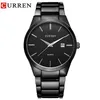 Curren 8106 män 30 m vattentät sport casual klockor mens timme datum månad rostfritt stål kvarts klockor relogio feminino svart y1203t