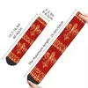 Men's Socks Autumn Winter Retro Women's Fleur-de-lis Ornament Luxury Red Non-slip Skateboard