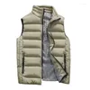 Gilet da uomo Gilet imbottito in cotone Giacca da uomo Piumini Cappotto senza maniche Addensare caldo Gilet casual Abbigliamento invernale Taglie forti