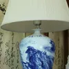 Tafellampen Keramische lamp Slaapkamer Nachtkastje Creatief Chinees Handgeschilderd Blauw en Wit Woonkamer Grote tuin Modern