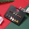 Dangle Oorbellen 6 paar Kerststrikje Elandenboom Oorbel Feestvakantie Sieraden Voor Tieners Kinderen Decor Verjaardagscadeau F19D