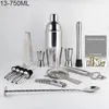 Bar Tools 13st Bartender Kit Cocktail Shaker Mixer 750600ml Shakers With Recept Pourer Jigger 231216