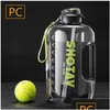 Bouteilles d'eau 1,5 2 litres BPA Sport Bouteille Bouilloire 1 Gallon Grande Capacité Tritan Eau avec St Drink Waterbottle Gym Cup Drop Livraison Dhv6A