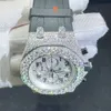 Orologio personalizzato al quarzo impermeabile di lusso da uomo, cassa in acciaio inossidabile, orologio moissanite alla moda