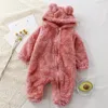 Rompers Baby Winter Costume Flannel For Girl Boy Toddler Spädbarnskläder Barn Övergripande djur är ropa bebe född 231215