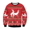 Herrtröjor män kvinnor ful jultröja rolig humping ren klimax klibbiga jul hoppare toppar par semester party xmas sweatshirt 231215