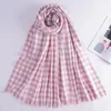 Scarves Autumn Trendy Lattice For Girls Female Imitation Cashmere Knitted Shawls Grid Wraps Korean Long Women Winter