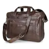 Подлинная кожаная бизнес 17 -дюймовый компьютерный портфель портфель Men Office Bags Maletines Hombre3331
