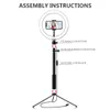 Holders LED Ring Light Selfie Stick Tripod Stand Kit Rotating 3 Modes Lamp for Phone Video Live Stream