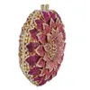 Sac de soirée Laisc rose forme de fleur circulaire avec diamant en métal dames pochette fête cristal sac à main pochette de bal Sc202-b 12142081