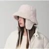 Beanie Crânio Caps Bomber Inverno Quente Balde Chapéu Chapéus para Mulheres Golf Cap Caminhadas Barril de Pele Tecido de Algodão Proteção de Orelha 231216