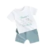 Kleidungssets Baby Jungen Mädchen Ostern Outfit Mamas Little Kurzarm Shirt Shorts Set Kleinkind Säuglingskleidung