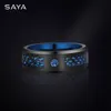 Wedding Rings Men's Ring Inlay Blue Red Zircon and Dragon Shape Carbon Fiber Luxury Tungsten Jewelry Large Size Rings Customized 231215