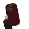 Solid Color Soap Lens Protective Phone Case For iPhone 15 14 11 13 12 Pro Max Japan Korea Soft TPU Back Shockproof Cover Wine Red 100pcs
