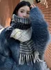 Foulards Mode Tricoté Casual Vintage Plaid Écharpe Foulard Hiver Femmes Dames Hommes Gland Chaud Pashmina Mujer Mâle Wrap Châle