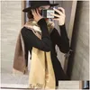 Scarves Designer Winter Poncho Shawl Cashmere C Scarf For Women Fashion Pashmina Wraps Thick Warm Female Blanket Gift Drop Delivery Ac Dhssy