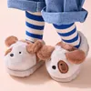 Slipper Autumn Winter Children Cotton Slippers For Girls Pojkar Söta tecknad baby flip flops plus sammet varma barn antislip hemskor 231216