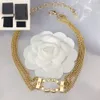 Collana di design Catena a maglie di moda Placcato oro 18 carati Acciaio al titanio Lettera di marca Collane con ciondolo con diamanti per le donne Gioielli da sposa Regalo di Natale con scatola