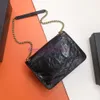 Bolso de diseñador Bolso de hombro con cadena dorada y plateada Bolsos de mano con solapa medianos y grandes Bolsos Carteras Monedero Cerrojo sólido Rayas cuadradas Bolsos de lujo para mujer