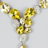 Mode Österrike kristallsmycken sätter silverpläterad kedjehalsband droppörhängen sätter smycken party kostymtillbehör kvinnor3215