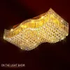 Lustre de cristal retangular luminária de teto simples fonte de luz LED design para sala LLFA286x