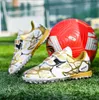 Crianças novo gancho e laço prendedor sapatos de futebol meninos meninas treinamento profissional calçados de futebol ao ar livre moda tênis